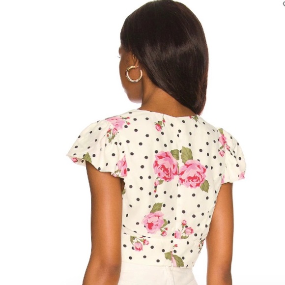 LPA ROSE PRINT CROP TOP SWEATHEART NECKLINE Size Small new with tags